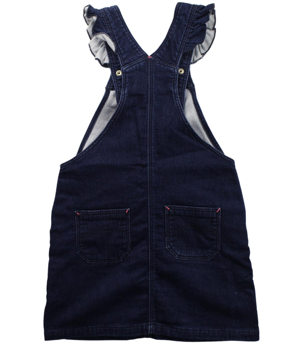 A Blue Overall Dresses from Petit Bateau in size 6T for girl. (Back View)