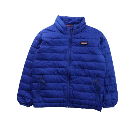 A Blue Puffer/Quilted Jackets from Patagonia in size 4T for boy. (Front View)