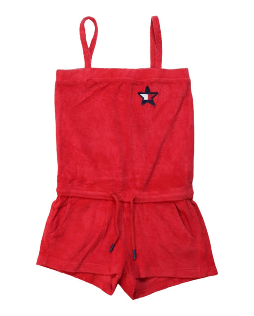 A Red Sleeveless Rompers from Tommy Hilfiger in size 3T for girl. (Front View)