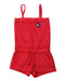 A Red Sleeveless Rompers from Tommy Hilfiger in size 3T for girl. (Front View)