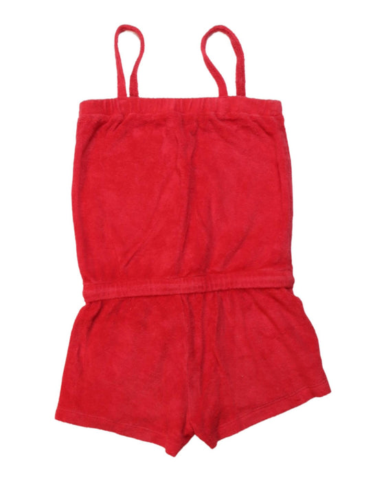 A Red Sleeveless Rompers from Tommy Hilfiger in size 3T for girl. (Back View)