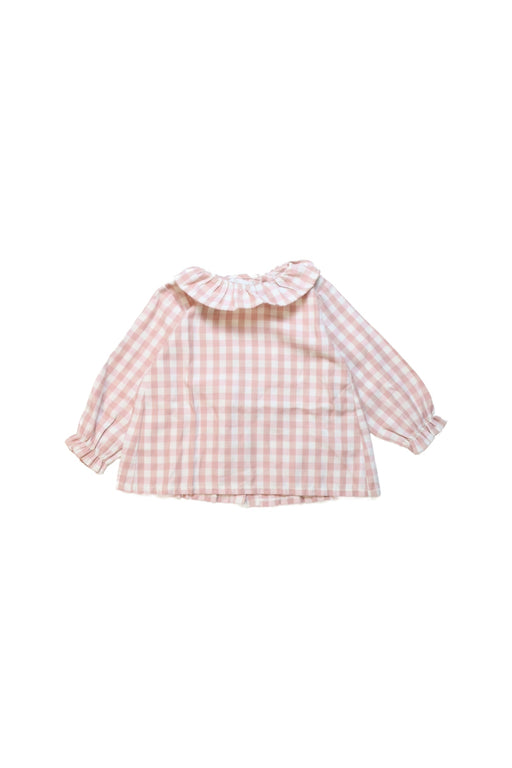 A Pink Long Sleeve Tops from Le Petit Coco in size 6-12M for girl. (Front View)
