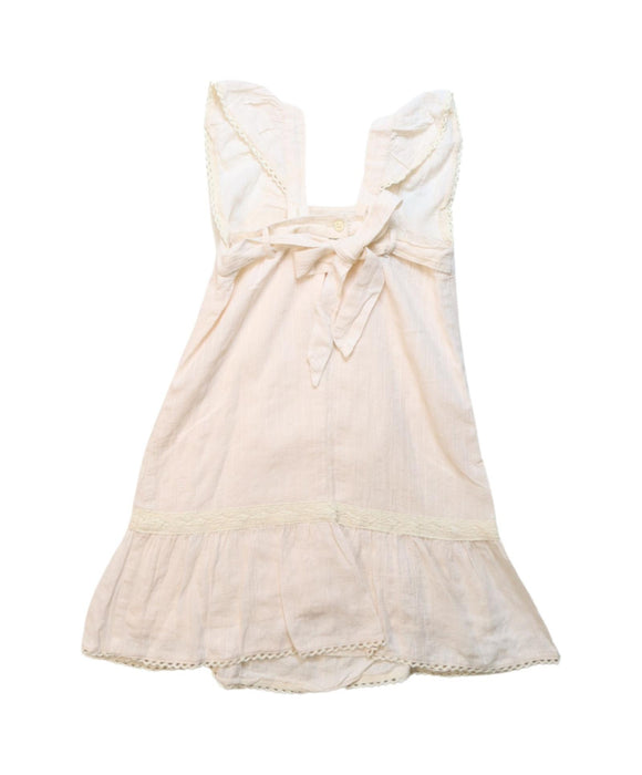 A Pink Sleeveless Dresses from Bonheur du Jour in size 2T for girl. (Back View)