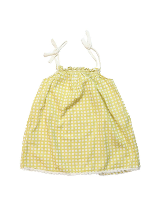 A Yellow Sleeveless Dresses from Babe & Tess in size 3-6M for girl. (Back View)