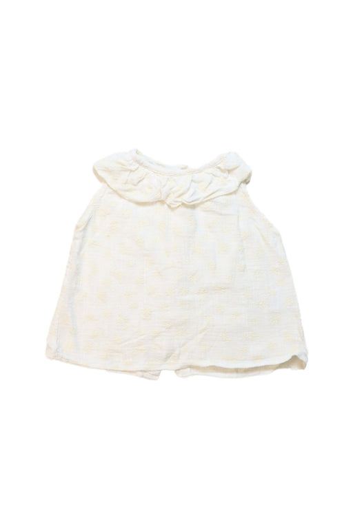 A Yellow Sleeveless Tops from Buho in size 6-12M for girl. (Front View)