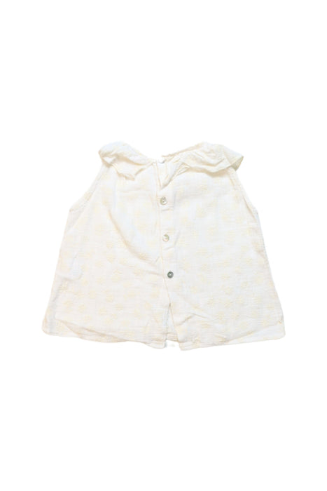 A Yellow Sleeveless Tops from Buho in size 6-12M for girl. (Back View)