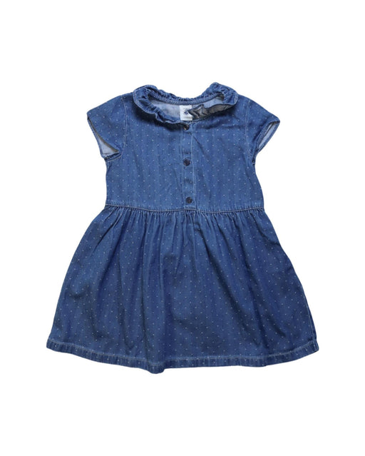 A Blue Short Sleeve Dresses from Petit Bateau in size 18-24M for girl. (Front View)