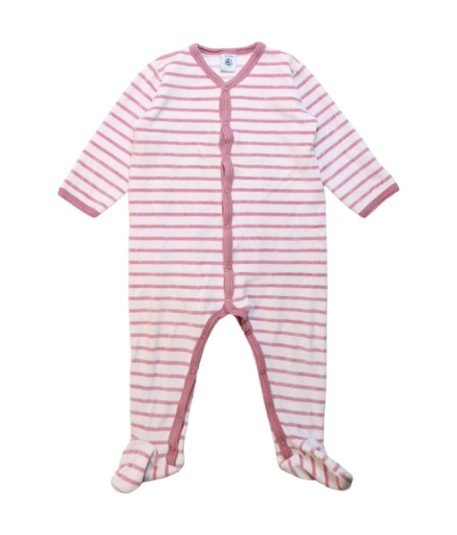 A Pink Onesies from Petit Bateau in size 12-18M for girl. (Front View)