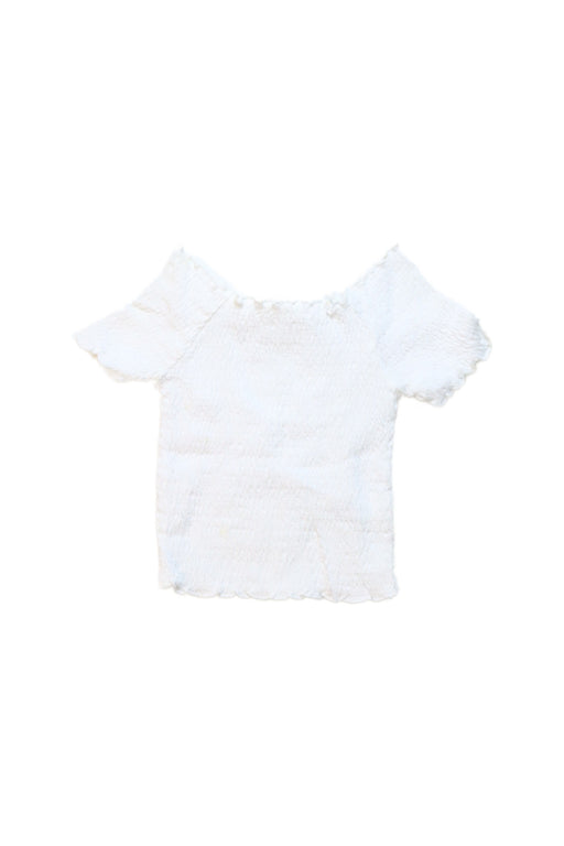 A White Short Sleeve Tops from Seed in size 2T for girl. (Front View)