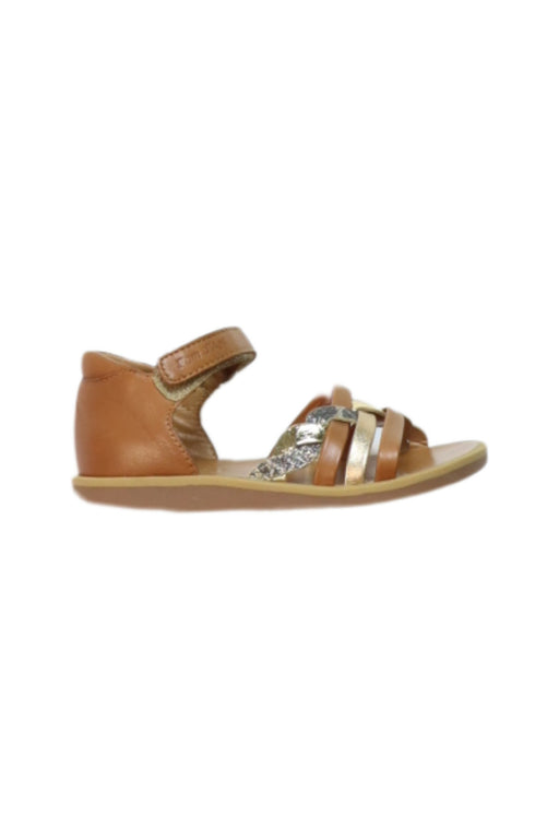 A Brown Sandals from Pom d’Api in size 3T for girl. (Front View)