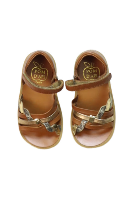 A Brown Sandals from Pom d’Api in size 3T for girl. (Back View)