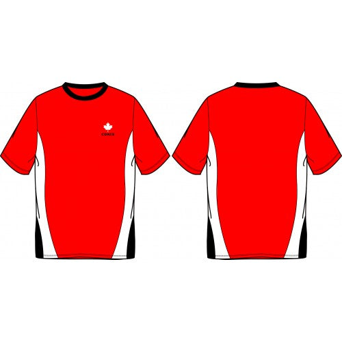 A Red Short Sleeve T Shirts from CDNIS in size 11Y for neutral. (Front View)