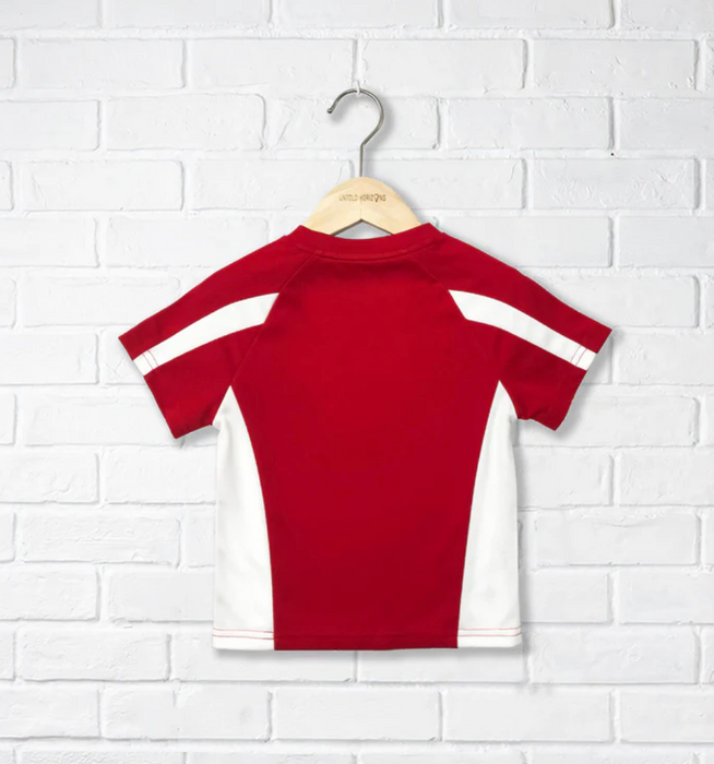 A Red Short Sleeve T Shirts from CDNIS in size 2T for neutral. (Back View)