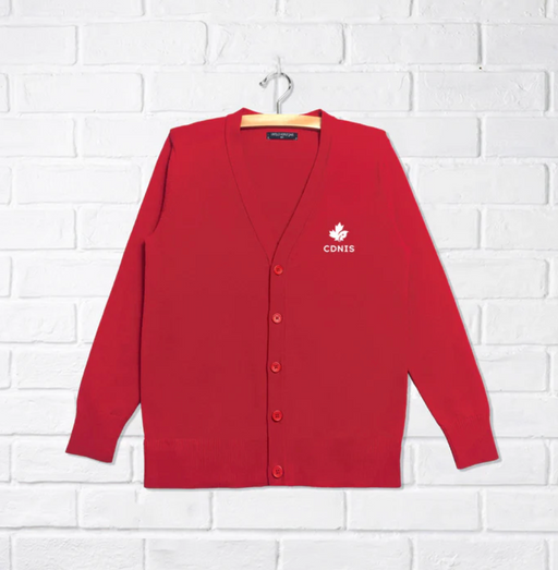 A Red Cardigans from CDNIS in size 2T for neutral. (Front View)