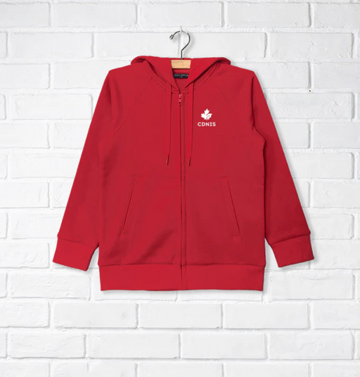 A Red Zippered Sweatshirts from CDNIS in size 2T for neutral. (Front View)