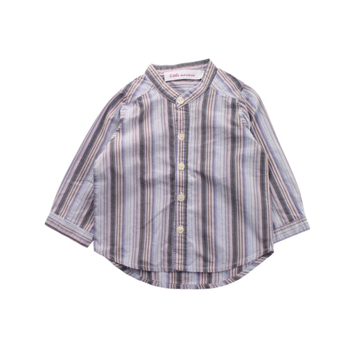 A Blue Long Sleeve Shirts from Little Mercerie in size 3-6M for boy. (Front View)