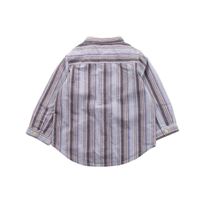 A Blue Long Sleeve Shirts from Little Mercerie in size 3-6M for boy. (Back View)