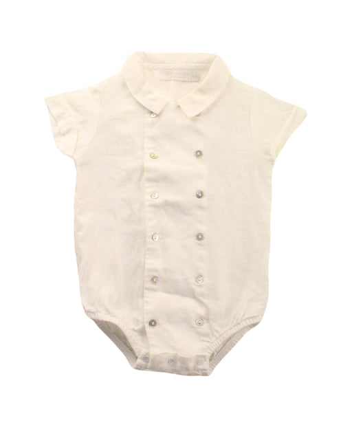 A White Short Sleeve Bodysuits from Laranjinha in size 0-3M for boy. (Front View)