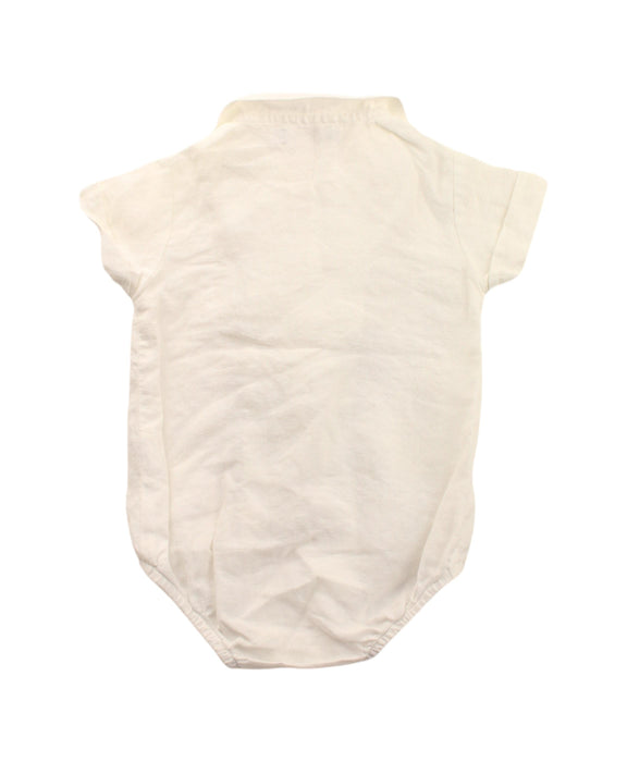 A White Short Sleeve Bodysuits from Laranjinha in size 0-3M for boy. (Back View)