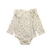A White Long Sleeve Bodysuits from Pehr in size 12-18M for girl. (Front View)