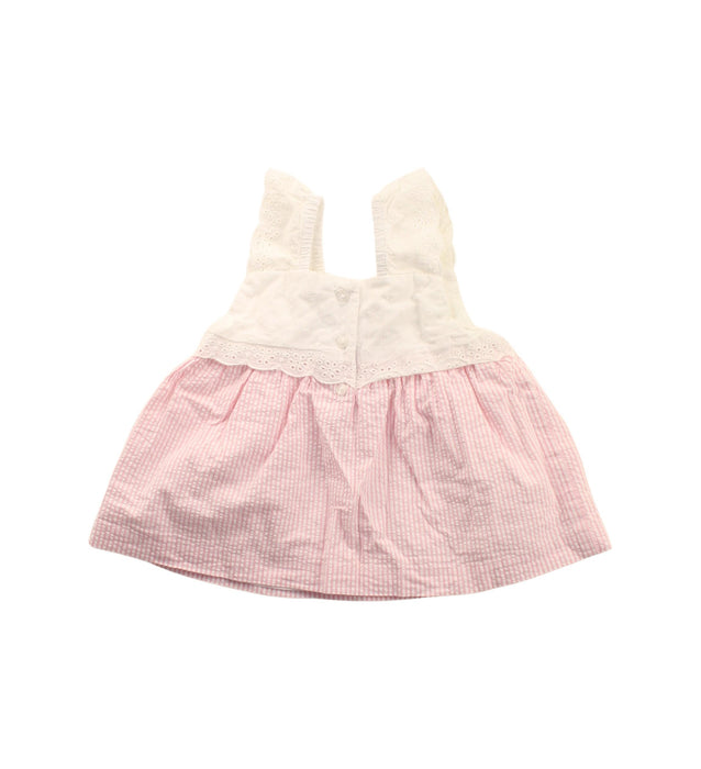 A Pink Sleeveless Dresses from Janie & Jack in size 6-12M for girl. (Back View)
