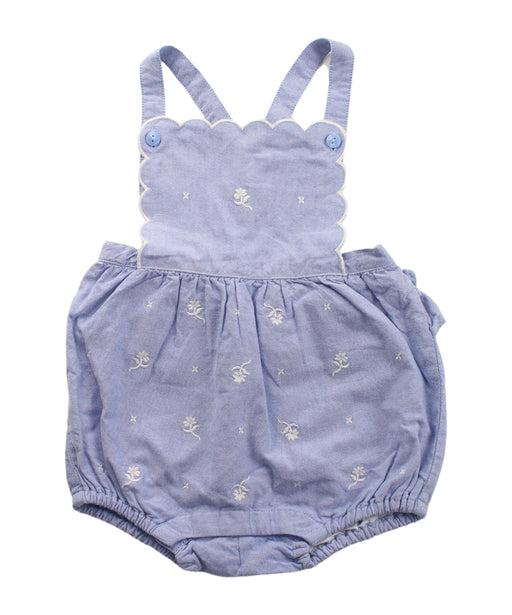 A Blue Overall Shorts from Janie & Jack in size 12-18M for girl. (Front View)