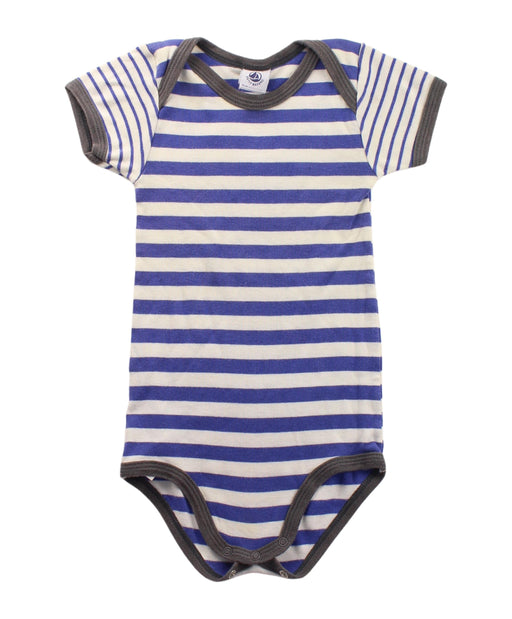A Blue Short Sleeve Bodysuits from Petit Bateau in size 2T for boy. (Front View)