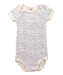 A Blue Short Sleeve Bodysuits from Petit Bateau in size 6-12M for boy. (Front View)