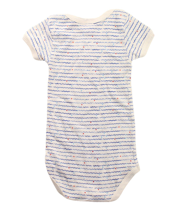 A Blue Short Sleeve Bodysuits from Petit Bateau in size 6-12M for boy. (Back View)