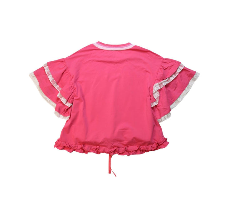 A Pink Short Sleeve Tops from As Know As Ponpoko in size 7Y for girl. (Back View)