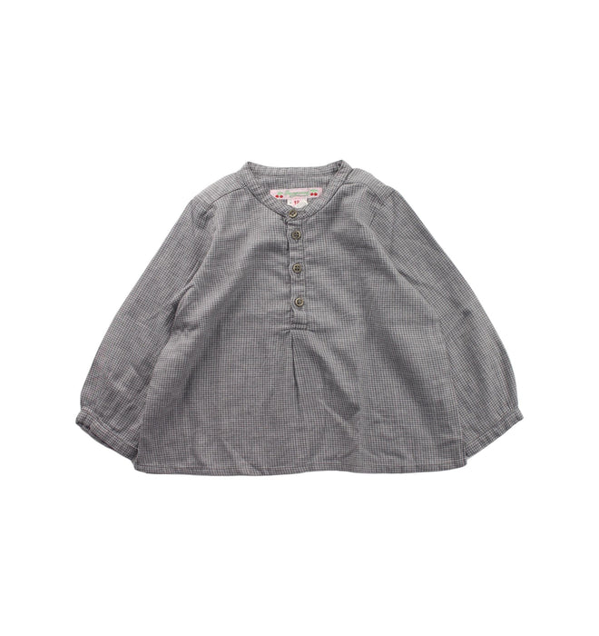A Grey Long Sleeve Tops from Bonpoint in size 6-12M for girl. (Front View)