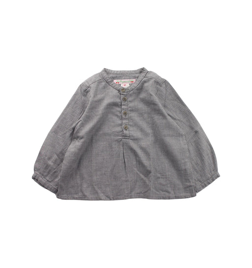 A Grey Long Sleeve Tops from Bonpoint in size 6-12M for girl. (Front View)