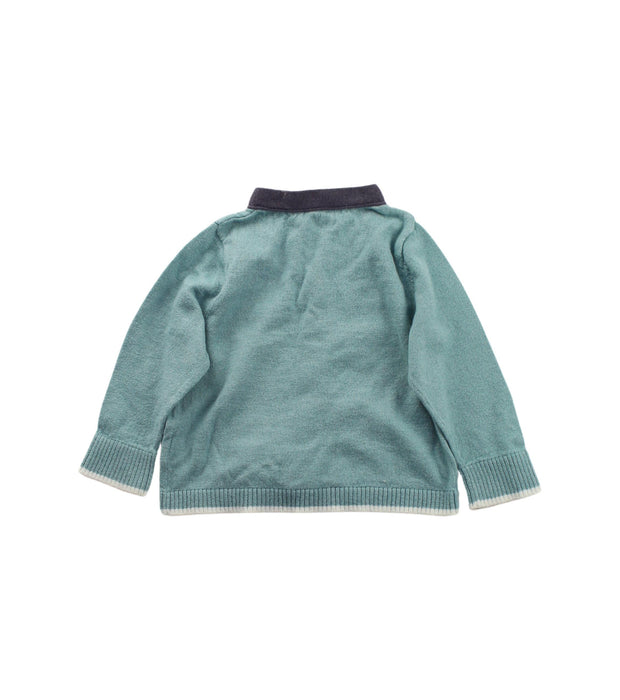 A Green Cardigans from Bonpoint in size 6-12M for boy. (Back View)