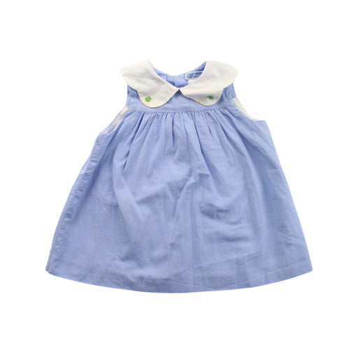 A Blue Sleeveless Dresses from Jacadi in size 6-12M for girl. (Front View)