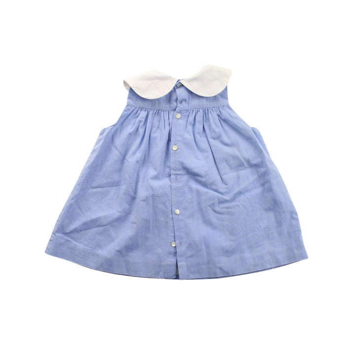 A Blue Sleeveless Dresses from Jacadi in size 6-12M for girl. (Back View)