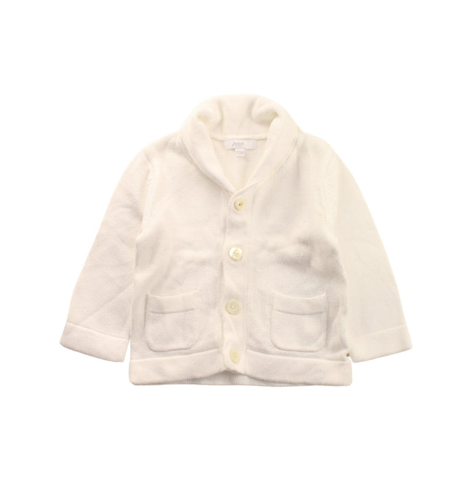 A White Cardigans from Jacadi in size 6-12M for boy. (Front View)