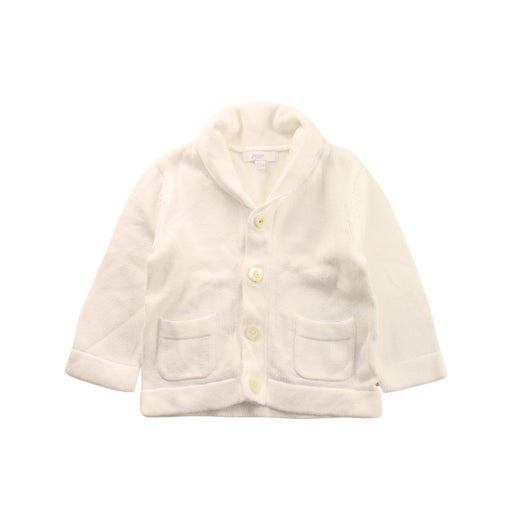 A White Cardigans from Jacadi in size 6-12M for boy. (Front View)
