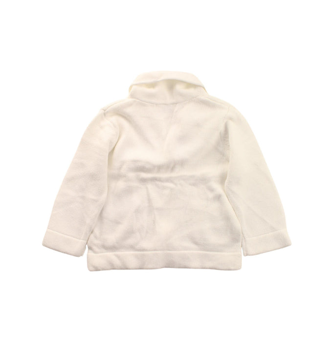 A White Cardigans from Jacadi in size 6-12M for boy. (Back View)