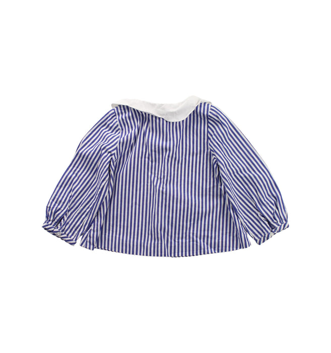 A Blue Long Sleeve Tops from Jacadi in size 12-18M for girl. (Back View)