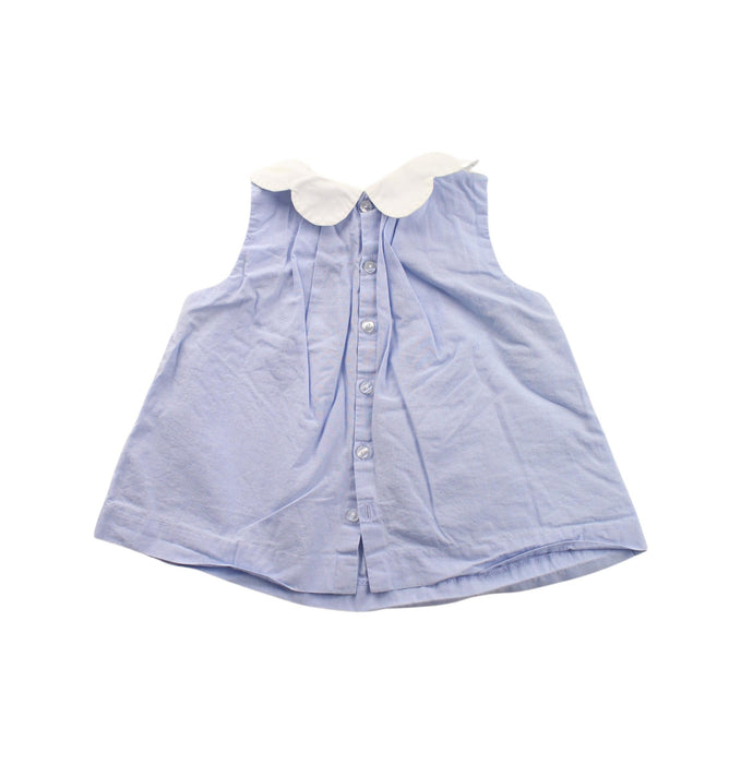 A Blue Sleeveless Dresses from Jacadi in size 12-18M for girl. (Back View)