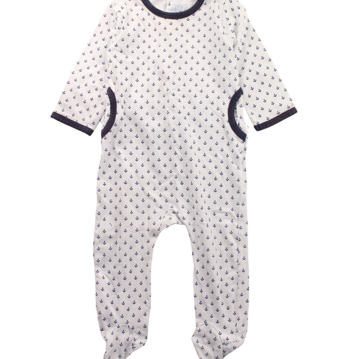 A Blue Onesies from Jacadi in size 3-6M for boy. (Front View)