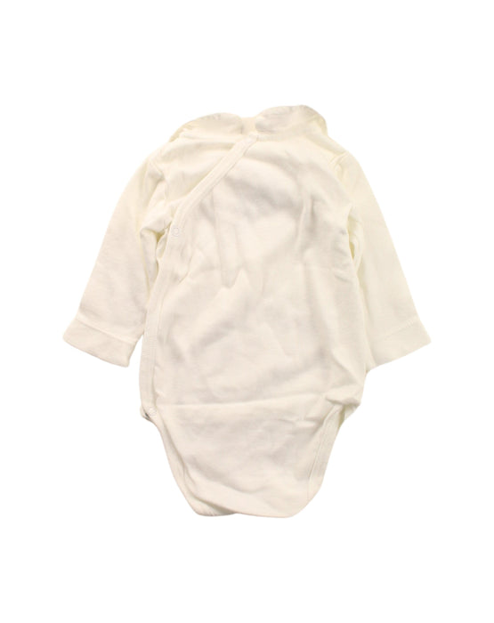 A White Long Sleeve Bodysuits from Jacadi in size 0-3M for neutral. (Back View)