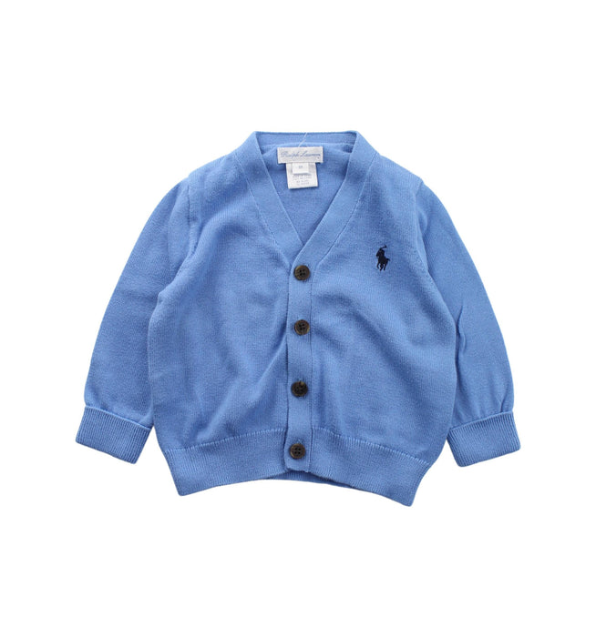 A Blue Cardigans from Ralph Lauren in size 6-12M for boy. (Front View)