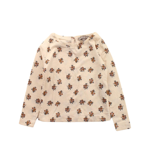 A Ivory Long Sleeve T Shirts from Emile et Ida in size 0-3M for girl. (Front View)