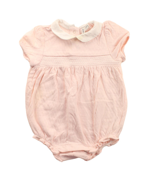 A Pink Short Sleeve Bodysuits from Janie & Jack in size 6-12M for girl. (Front View)