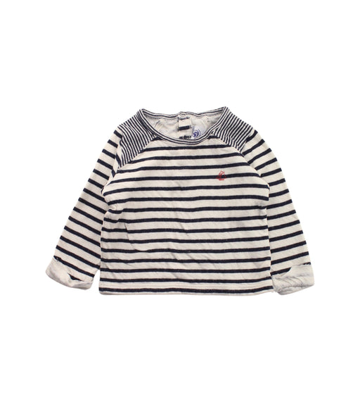 A Black Long Sleeve Tops from Petit Bateau in size 6-12M for boy. (Front View)