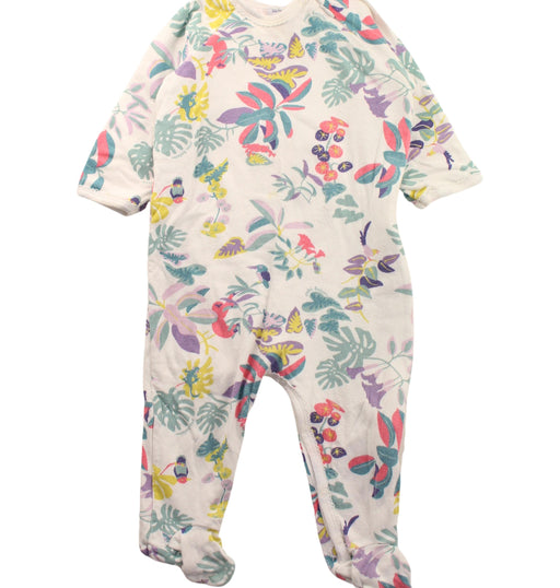A White Onesies from Petit Bateau in size 6-12M for neutral. (Front View)