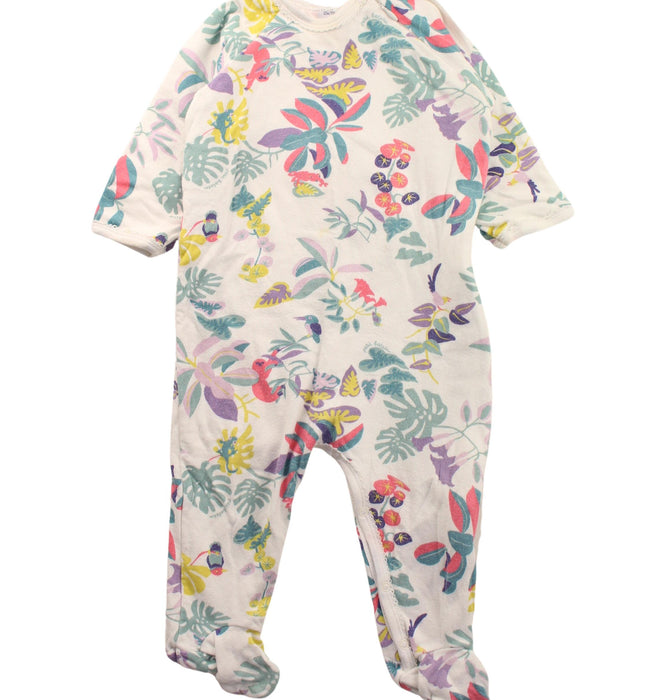 A White Onesies from Petit Bateau in size 6-12M for neutral. (Front View)