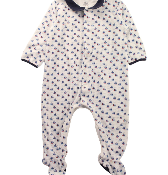 A Blue Onesies from Petit Bateau in size 6-12M for boy. (Front View)