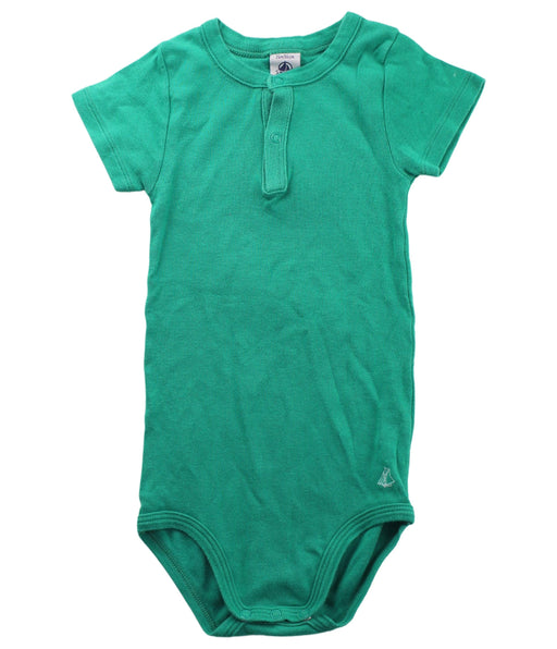 A Green Short Sleeve Bodysuits from Petit Bateau in size 2T for boy. (Front View)
